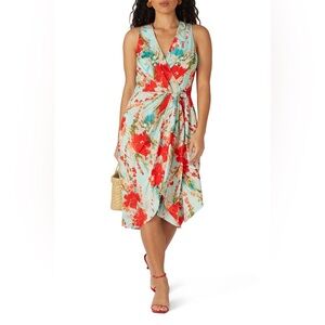 Badgley Mischka Aqua Multi Print Floral dress Floral, Women’s‎ 14